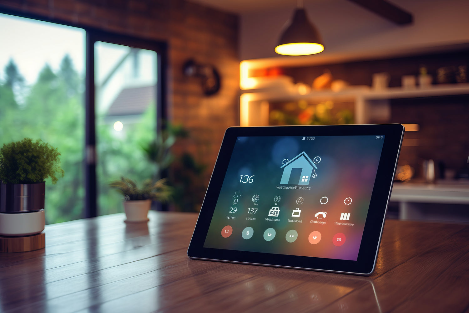 Tablet showing Home Automation Application