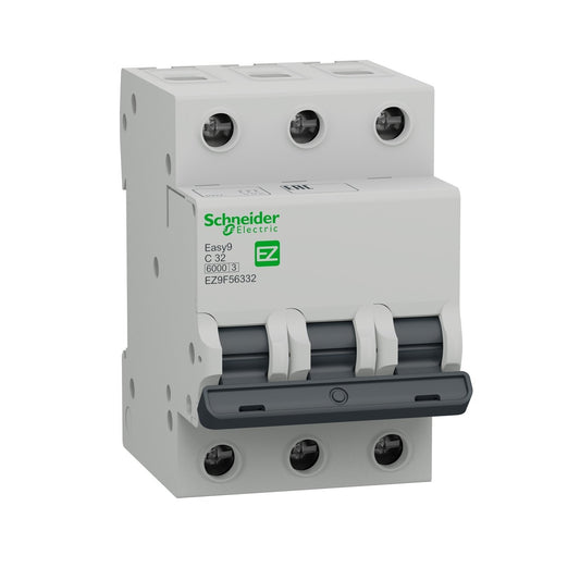 Schneider EASY9 MCB 3P 32A C 6000A 400V MINIATURE - Ai Control 2022